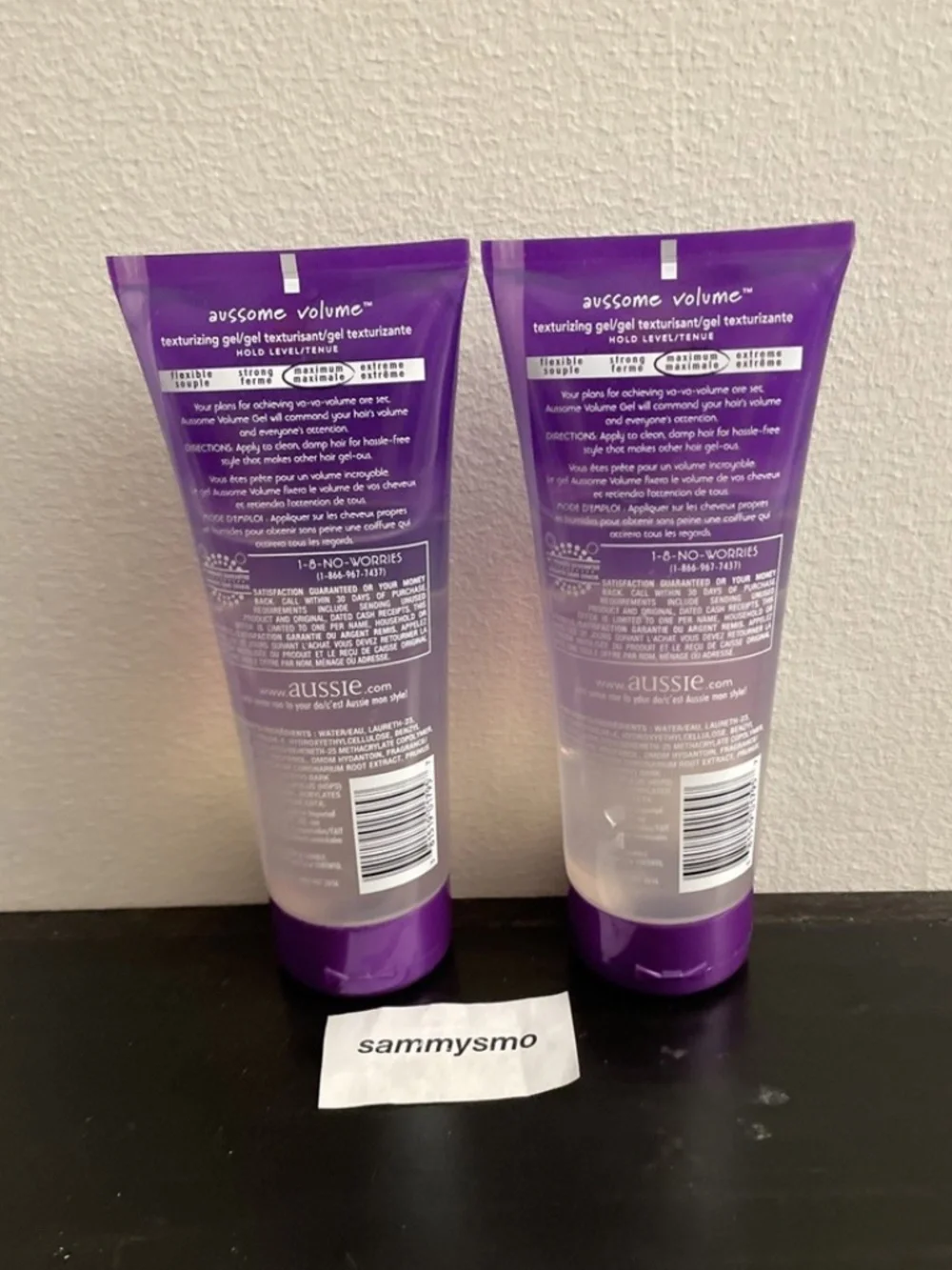 Aussie Aussome Volume Gel Maximum hold, texturizing gel 7 oz x2